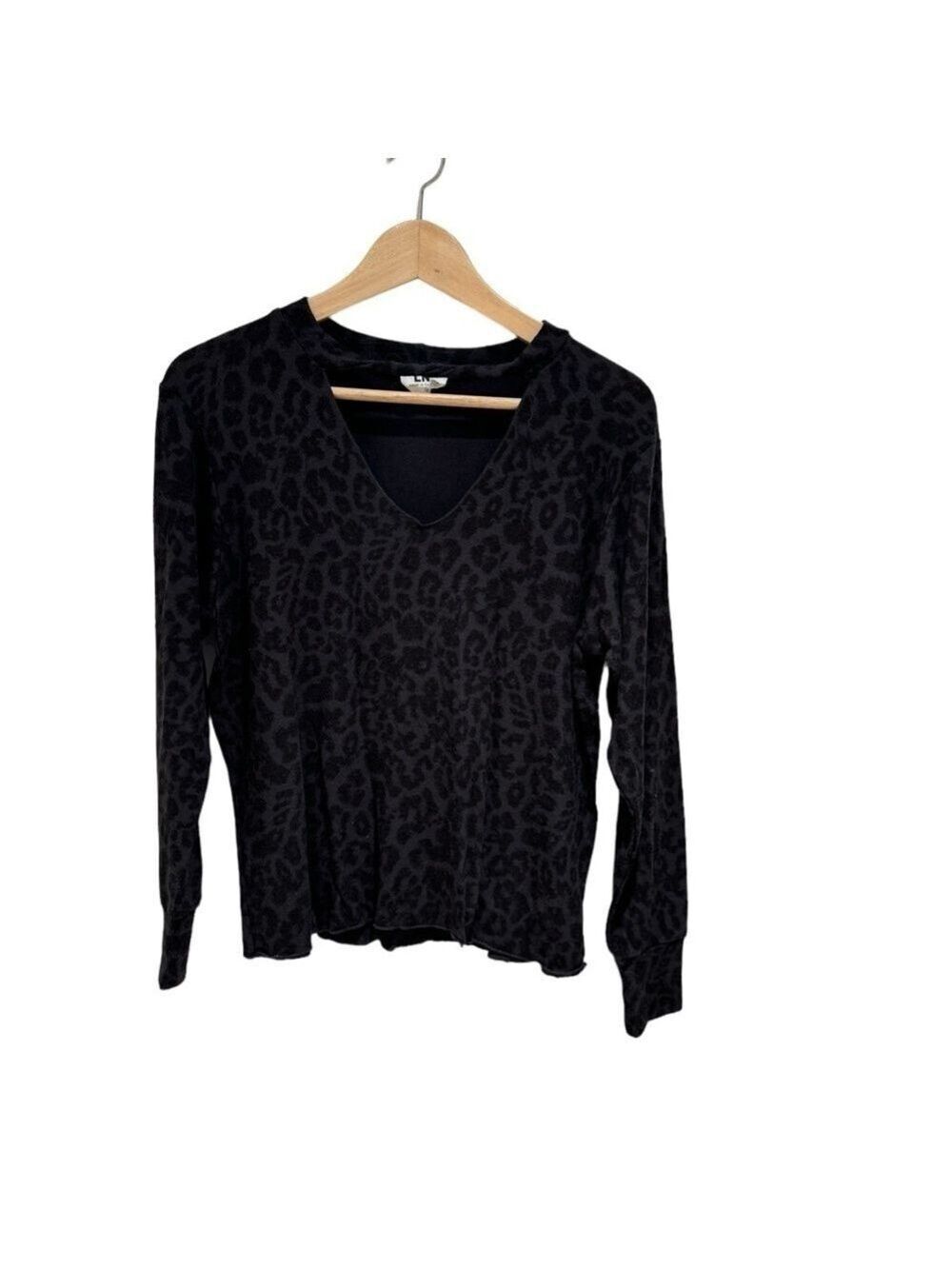 LNA animal print sweater with neckline detail - size small